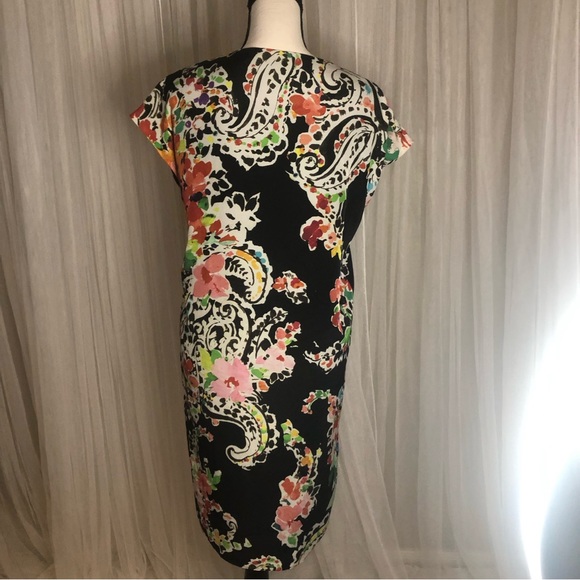 Lauren by Ralph Lauren Floral dress short sleeve black Size 6 - Picture 4 of 10